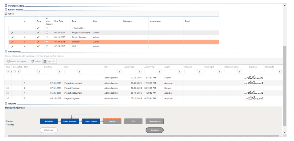 PMWeb 7 Workflow Action Business Processes