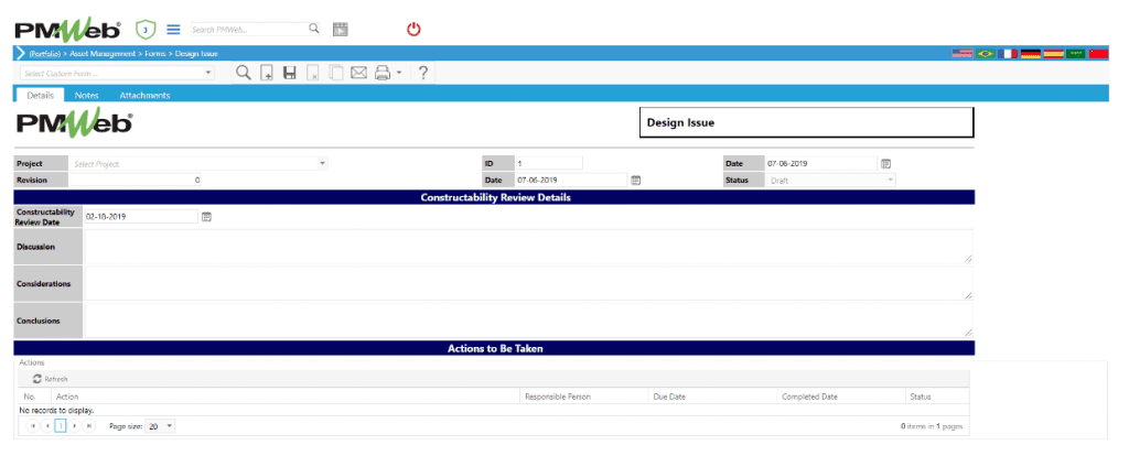 PMWeb 7 Asset Managment Forms Design Issues