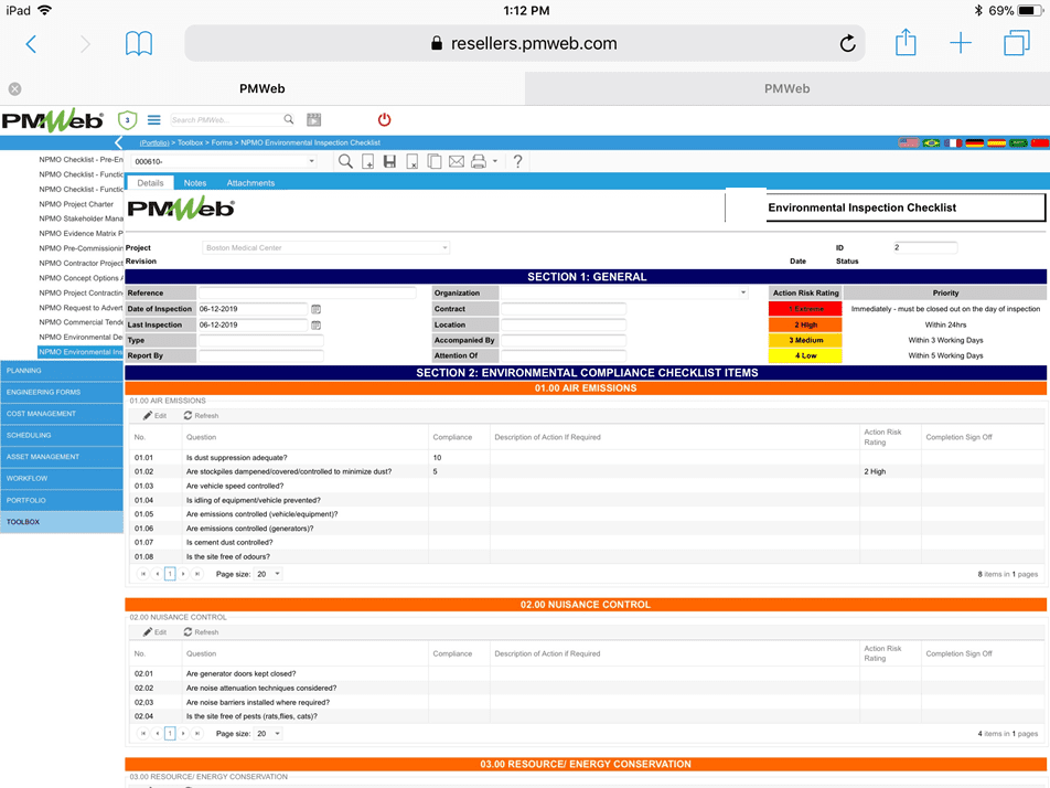 PMWeb 7 Toolbox Forms