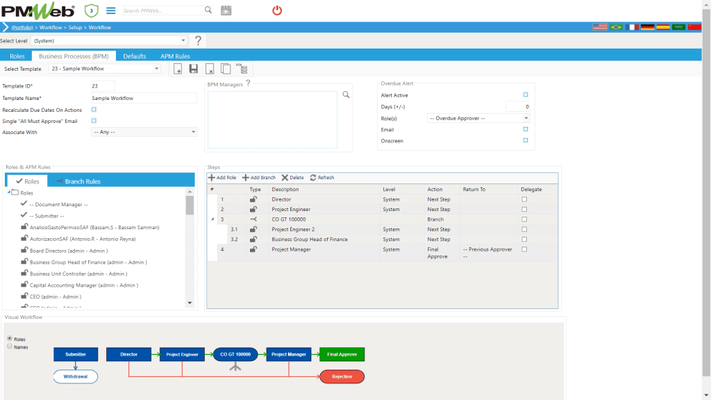 PMWeb 7 Workflow Setup Workflow