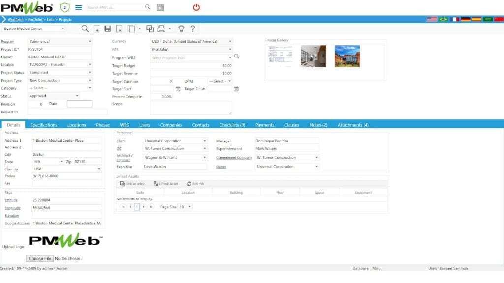 PMWeb 7 Portfolio Lists Projects