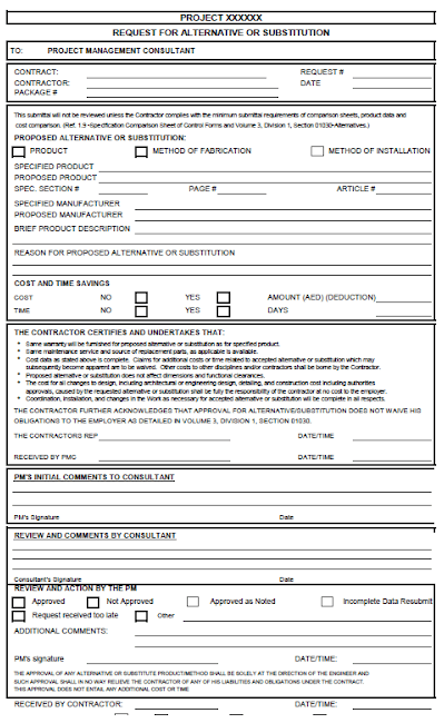 PMWeb 7 Request for Alternative or Substitution Register