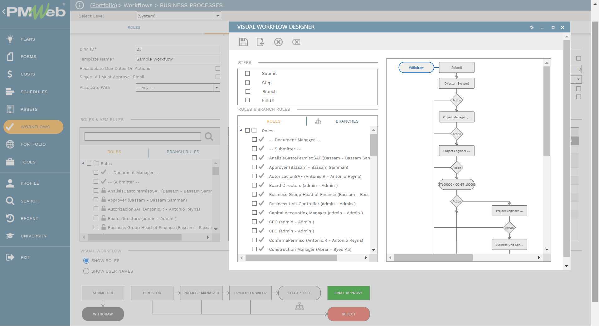 PMWeb 7 Workflow Business (BPM)
Visual Workflow Designer