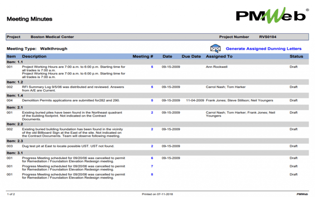 PMWeb 7 Meeting Minutes