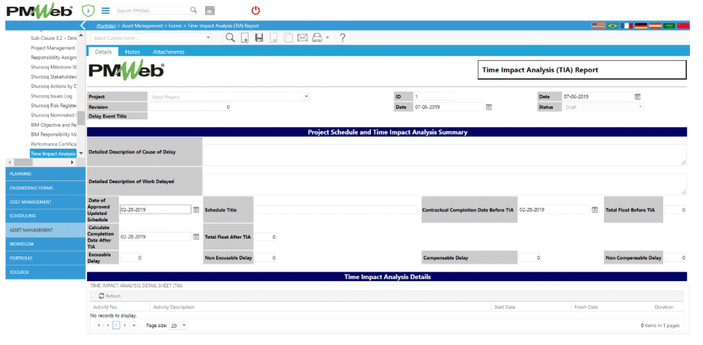 PMWeb 7 Assets Managment Forms