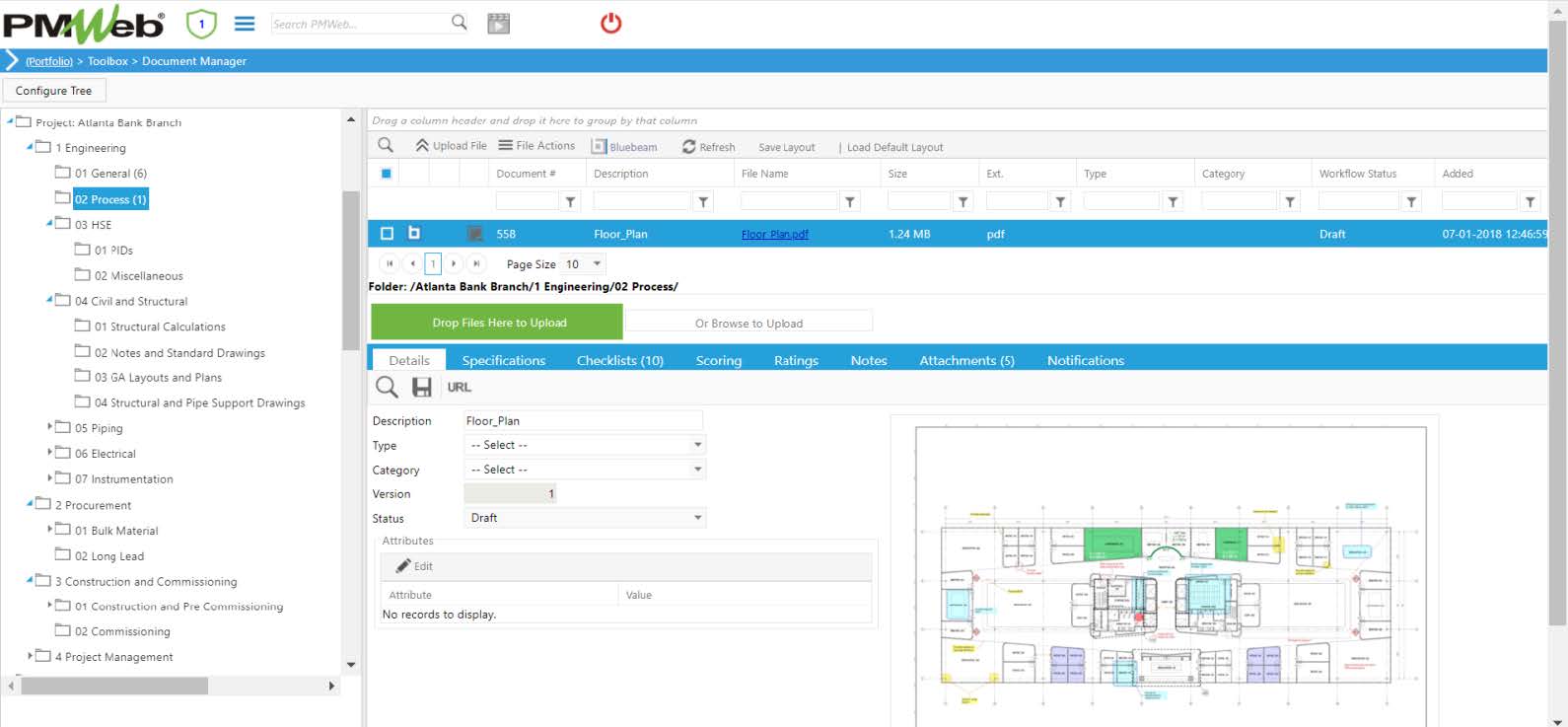 PMWeb 7 Toolbox Document Manager Details