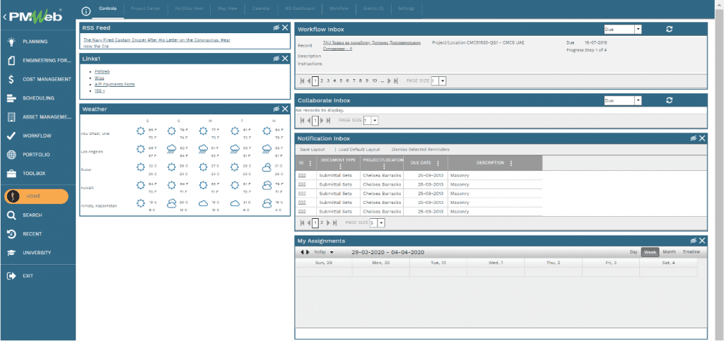 PMWeb 7 Home Controls