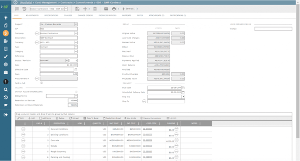 PMWeb 7 Cost Management Contracts Commitments