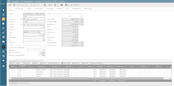 PMWeb 7 Cost Management Contracts Contracts