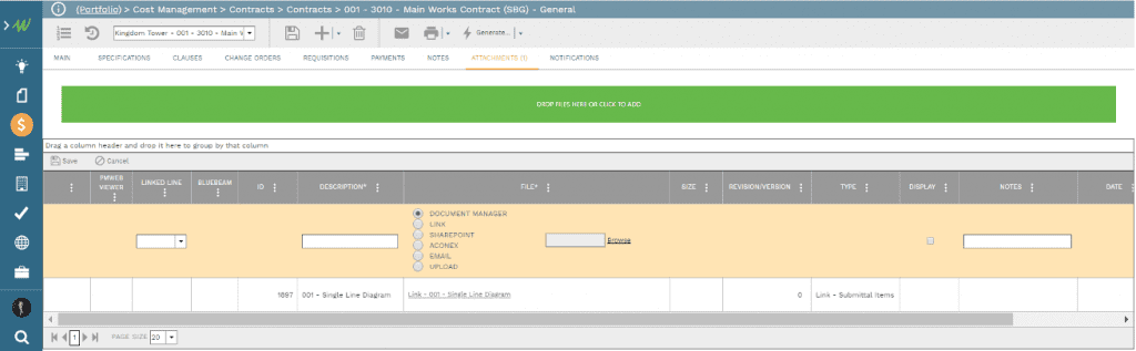 PMWeb 7 Cost Management Contracts Contracts