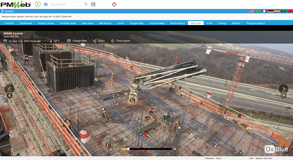 PMWeb 7 Site Cam for monitoring Social Distancing