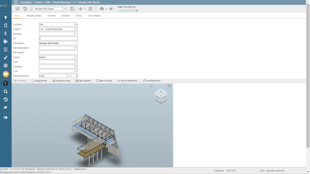 PMWeb 7 Toolbox BIM Model Manager