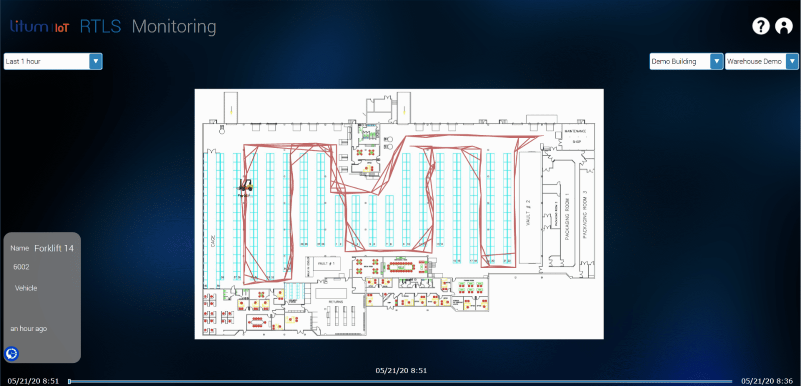 PMWeb 7 Litum Lot RTLS Monitoring