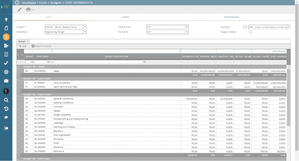 cost worksheets showing Cost Estimating