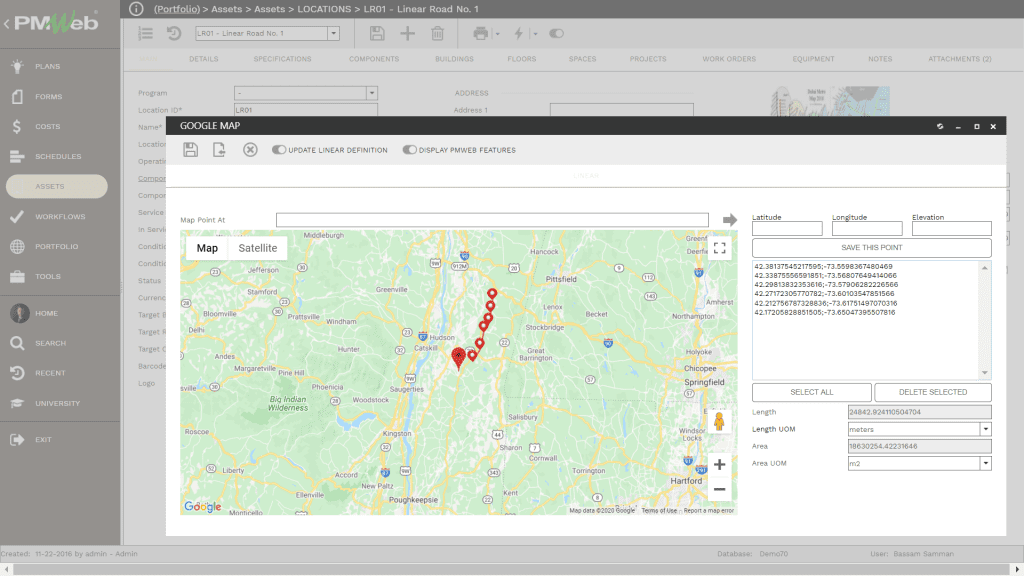 PMWeb 7 Assets Locations 