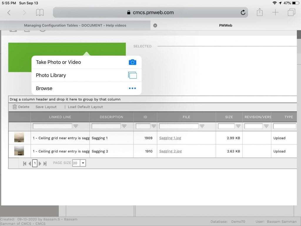 PMWeb 7 Managing Configuration Tables Document- Help Videos