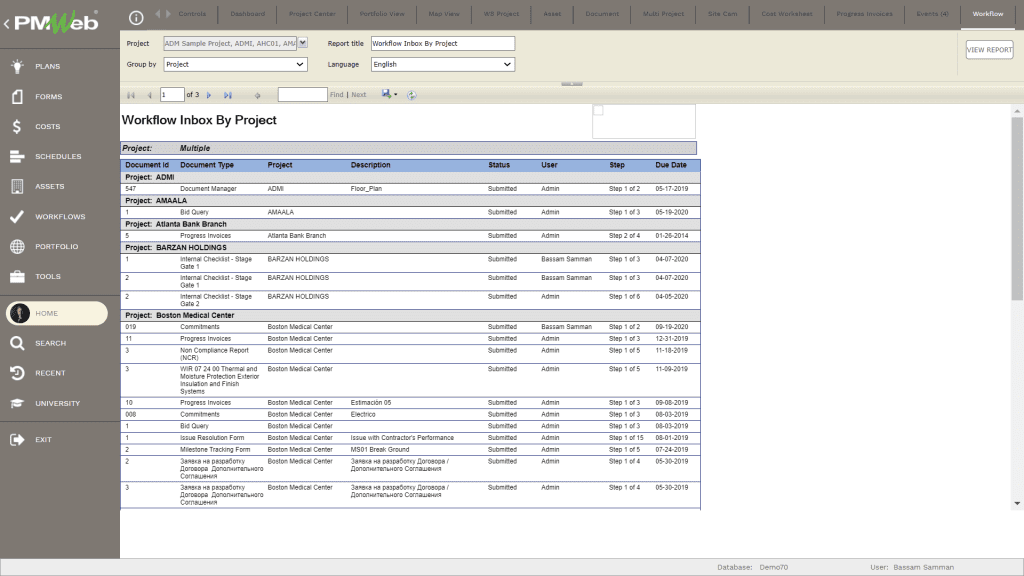PMWeb 7 Home Workflow