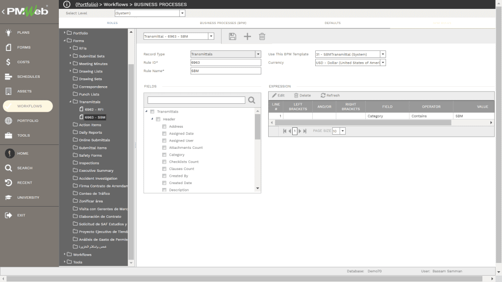 PMWeb 7 Workflows Business Progresses