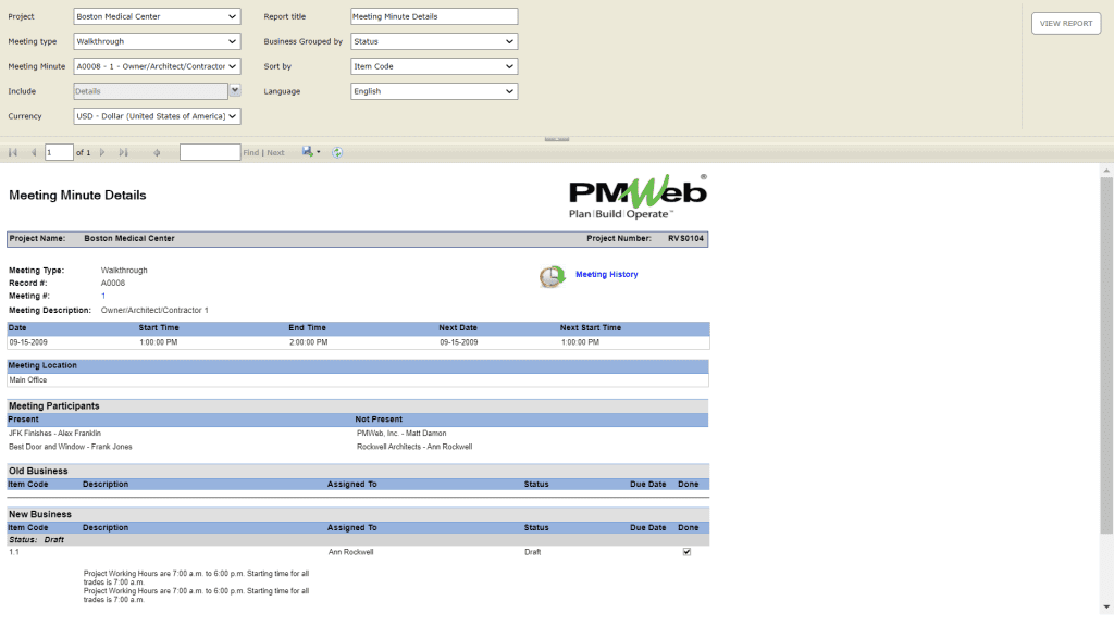 PMWeb 7 Meeting Minutes