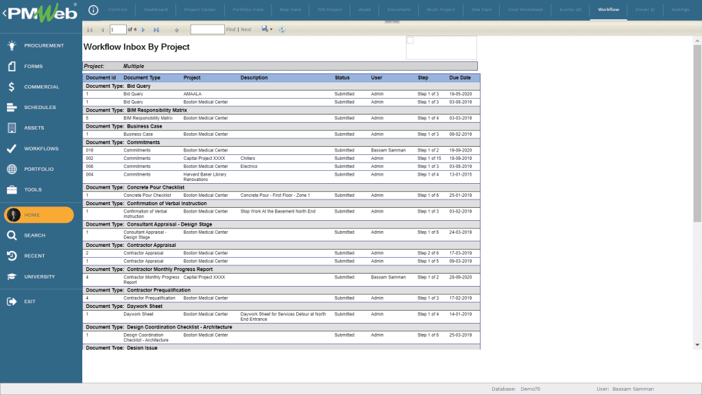 PMWeb 7 Home Workflow