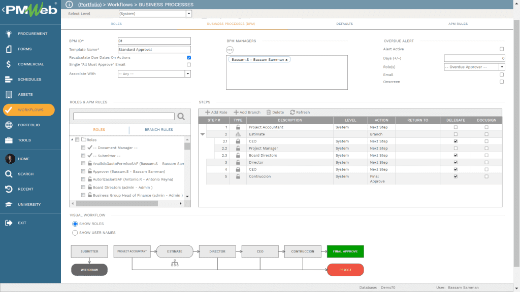 PMWeb 7 Workflows Business Processes