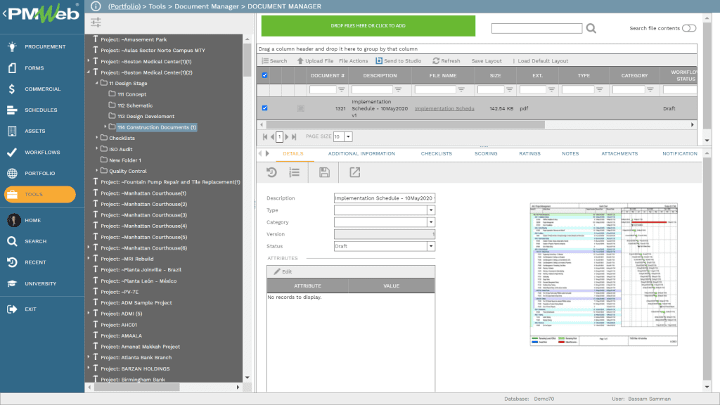 PMWeb 7 Tools Document Manager