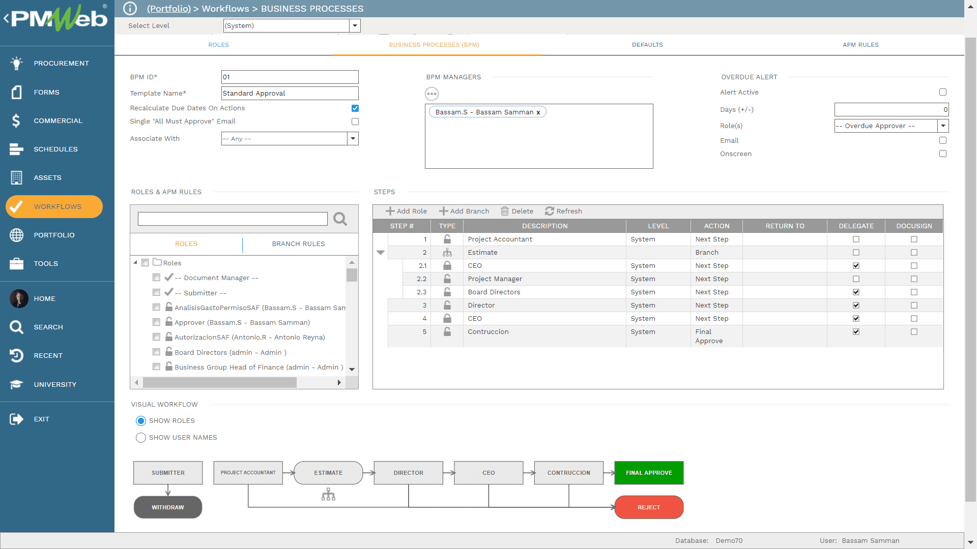 PMWeb 7 Workflows Business Processes