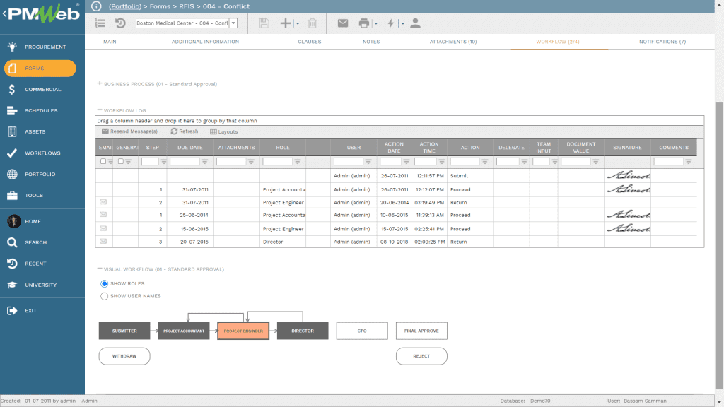 PMWeb 7 Portfolio Forms RFIS Conflict