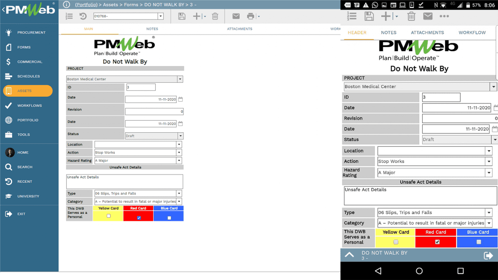 PMWeb 7 Assets Forms
