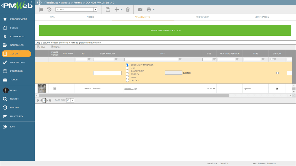 PMWeb 7 Assets Forms