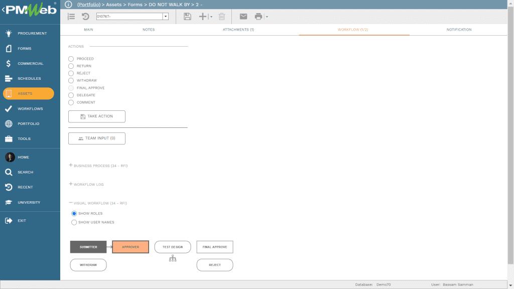 PMWeb 7 Assets Forms
