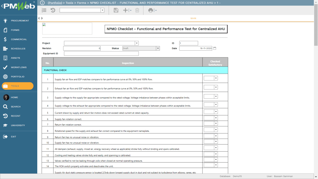 PMWeb 7 Tools Forms