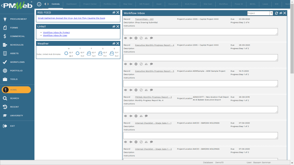 PMWeb 7 Home Controls
