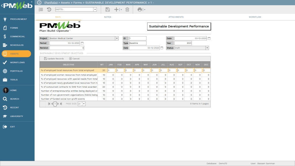 PMWeb 7 Assets Forms Sustainable Development Performance