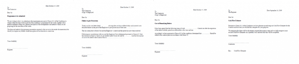 PMWeb 7 Templates for Contractual Letters