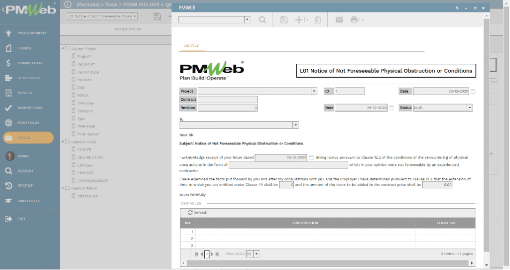 PMWeb 7 Tools Form Builder