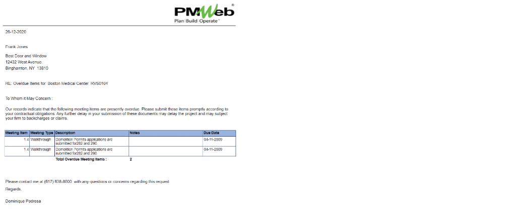 PMWeb 7 Letter