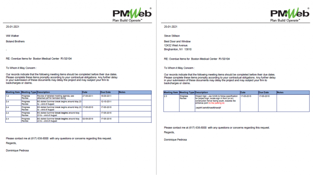 PMWeb 7 i Reminder letter or Dunning letters
