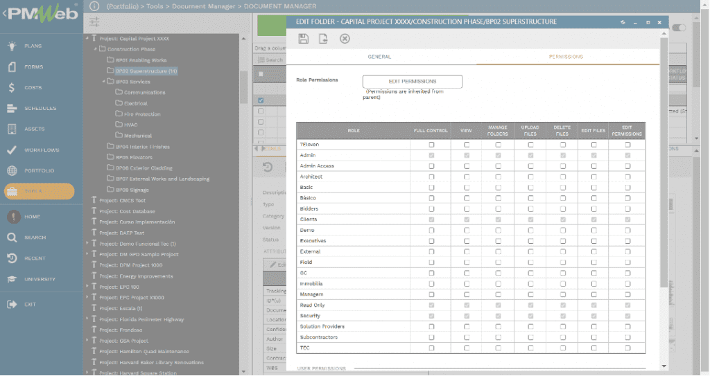 PMWeb 7 Tools Document Manager
Edit Folder