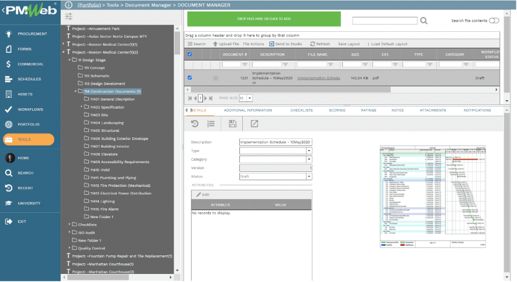 PMWeb 7 Tools Document Manager