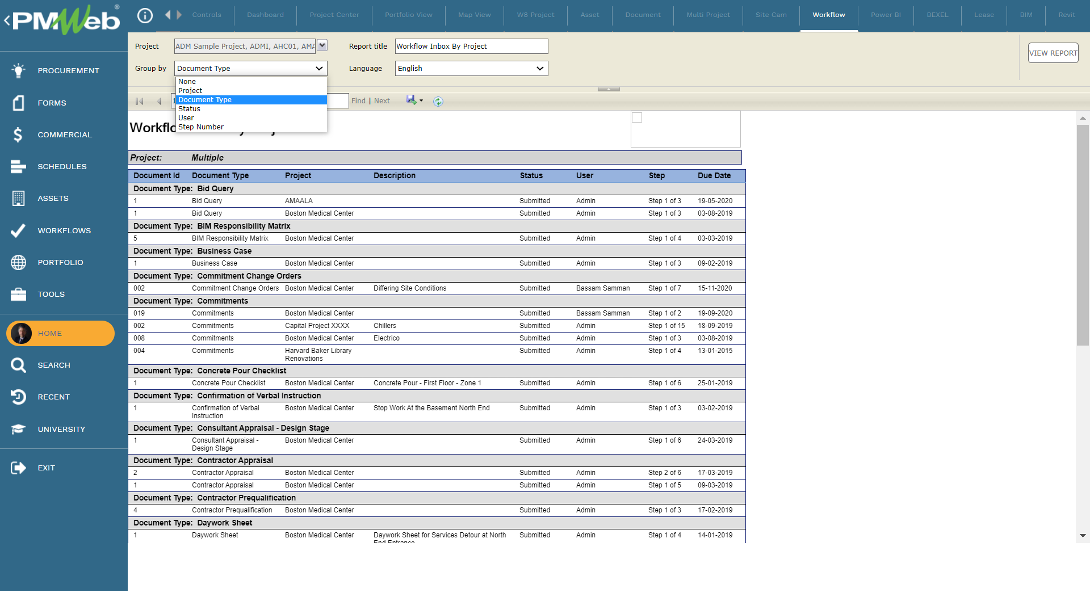 PMWeb 7 Home Workflow