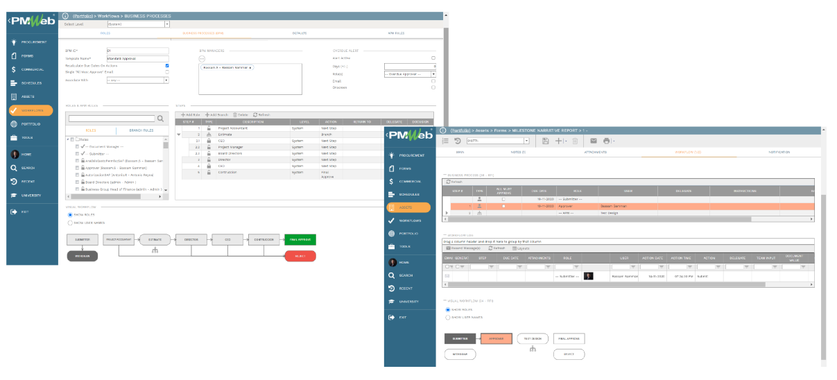 PMWeb 7 Workflow Business Processes (BPM)
Assets Forms Milestone Narrative Report
