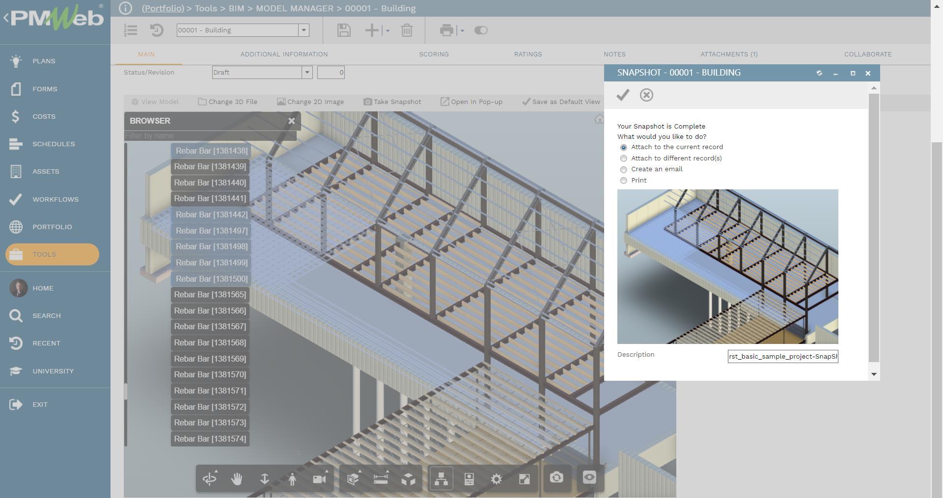 PMWeb 7 Tools BIM Model Manager Main Snapshot 00001 Building 