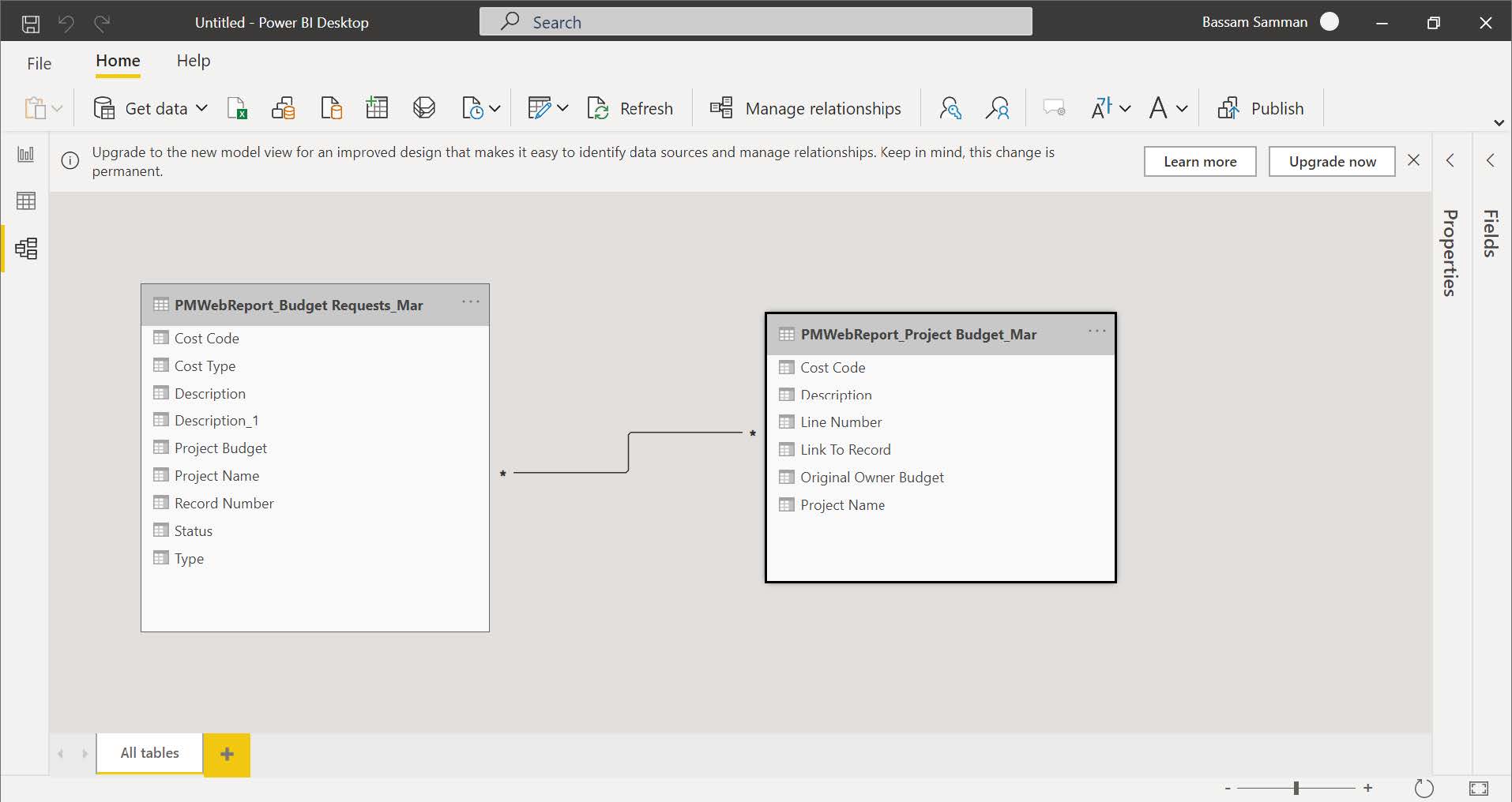 PMWeb 7 Power BI Desktop
PMWEBReport Project Budget