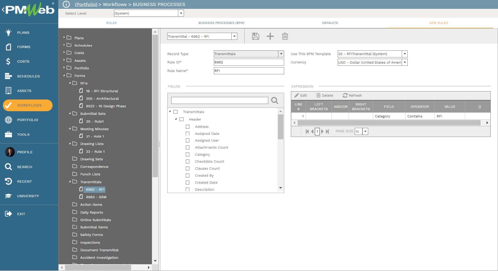 PMWeb 7 Workflow Business Processes