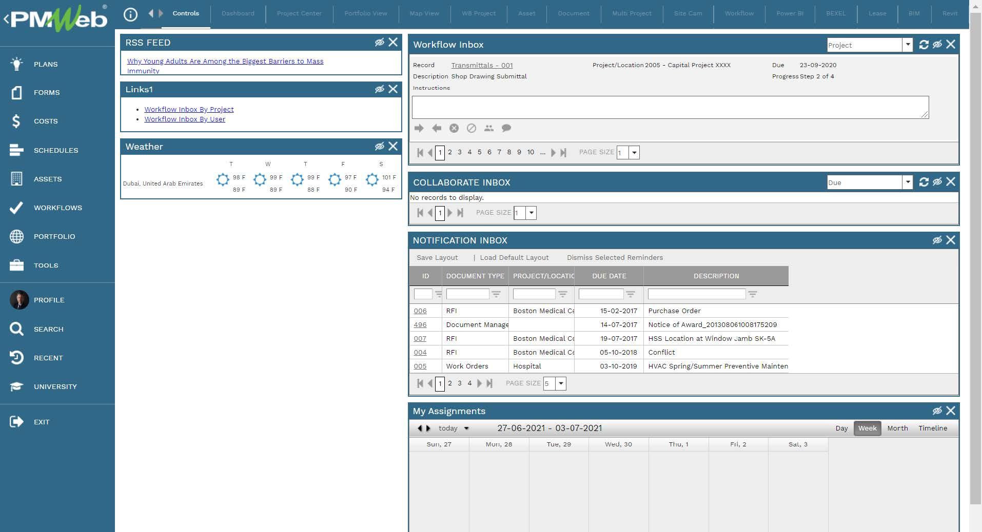 PMWeb 7 Profile Controls 