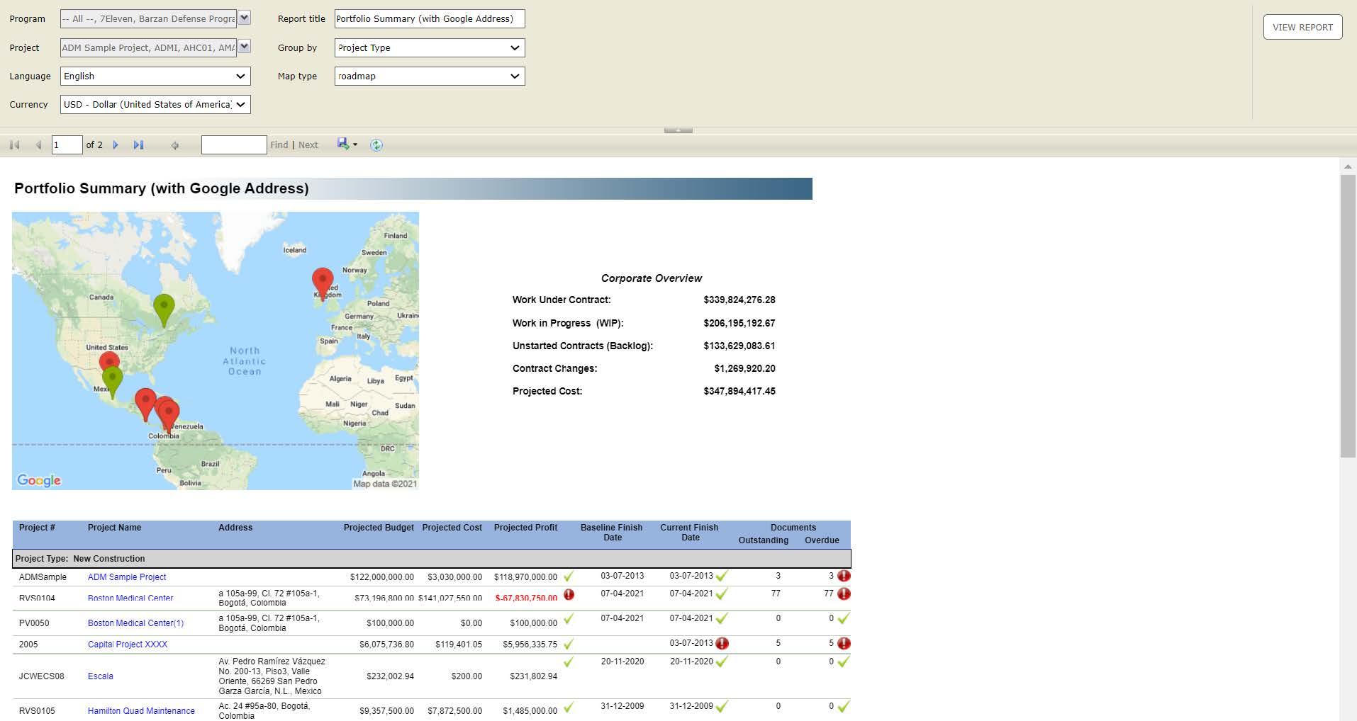 PMWeb 7 Portfolio Summary with Google Address)