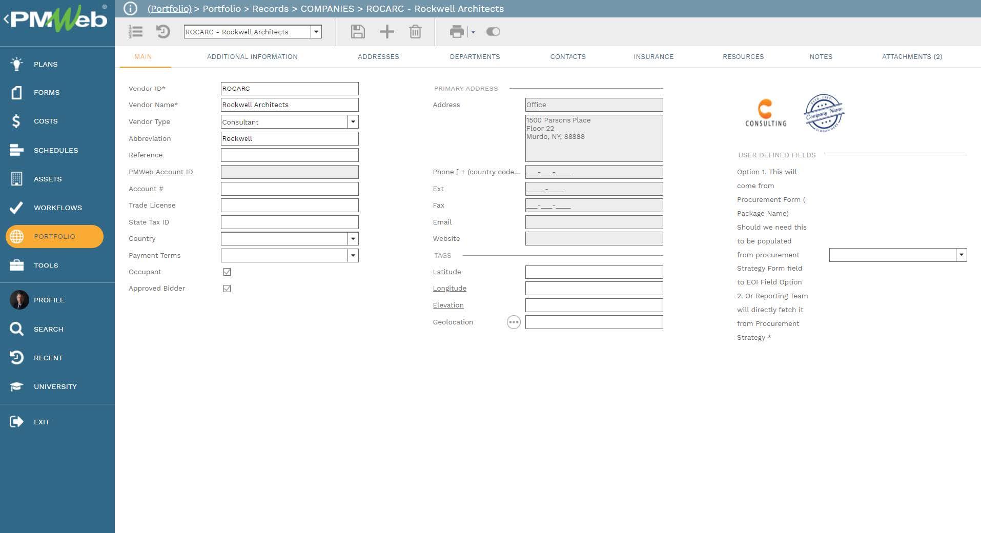 PMWeb 7 Portfolio Records Companies ROCARC Rockwell Architects
Main
