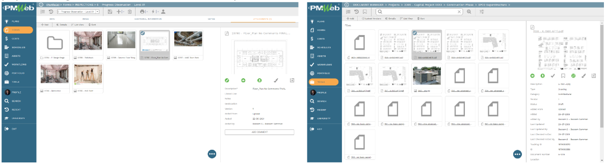 PMWeb 7 Forms Inspections Progresses Observation Level 01
Attachements
Document Manager Projects Capital Project Construction Phase BP02 Superstructure