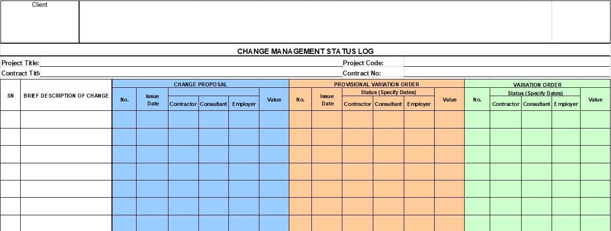 PMWeb 7 Change Management Status Log